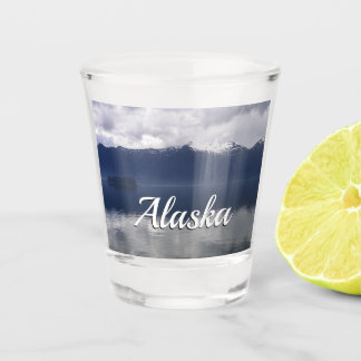 Misty Alaskan Sea in Shades of Blue Shot Glass
