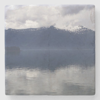 Misty Alaskan Sea in Shades of Blue Stone Coaster