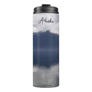 Misty Alaskan Sea in Shades of Blue Thermal Tumbler
