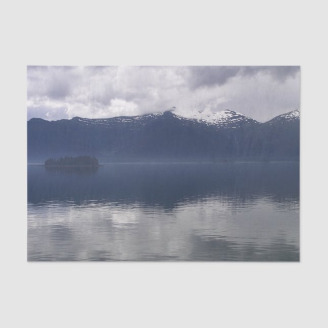 Misty Alaskan Sea in Shades of Blue Tissue Paper (Front)