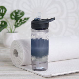 Misty Alaskan Sea in Shades of Blue Water Bottle