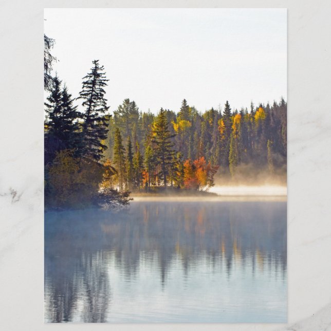 Misty autumn lake custom letterhead (Front)