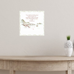  Misty Blossom Crossing Bible Verse Customisable  Poster