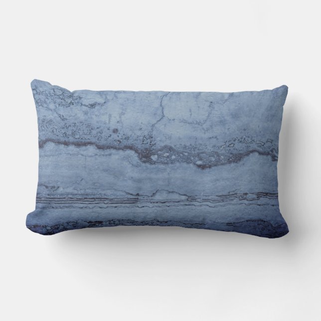 Misty Blue abstract Granite marble pattern  Lumbar Cushion (Front)