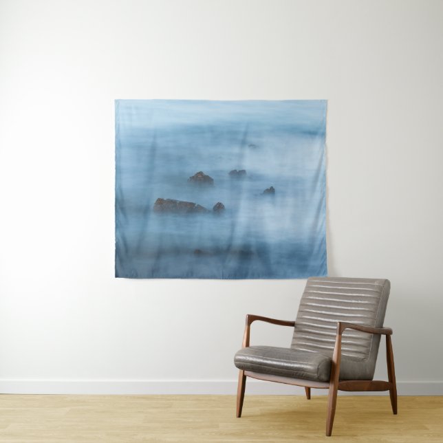 Misty blue long exposure of rocks in sea tapestry (In Situ (Horizontal))