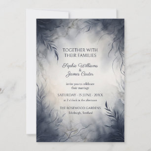 Misty Blue Woodland Wedding Invitation