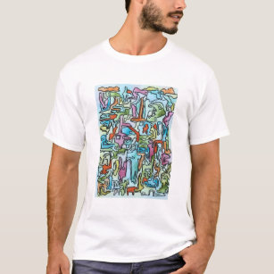 Misty City-Hand Painted Abstract Watercolor Art T-Shirt