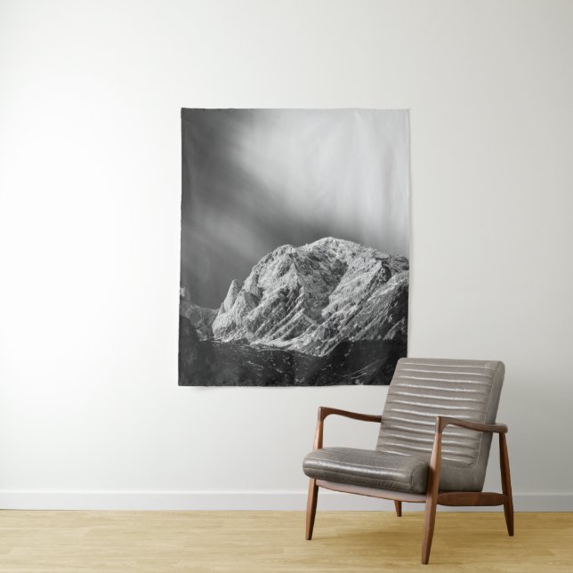 Misty clouds over the mountains in black and white tapestry (In Situ)