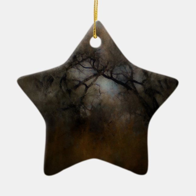 Misty Cottonwoods Ceramic Tree Decoration (Front)