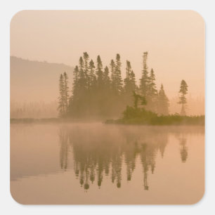 Misty dawn on East Inlet, Pittsburg, New Square Sticker