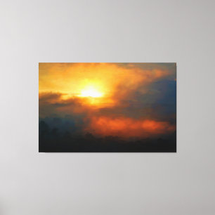 Misty Dawn Sunrise Oil Paint On Canvas Wall Art