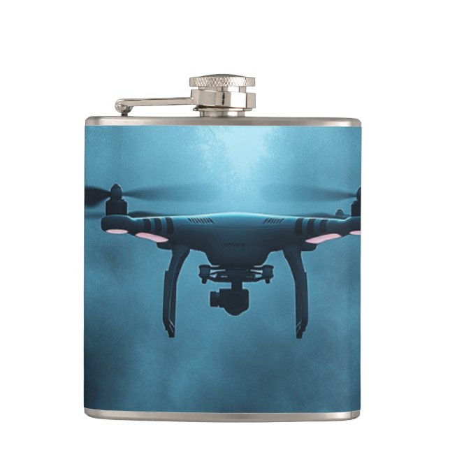 Misty Drone Vinyl-Wrapped Flask (Front)