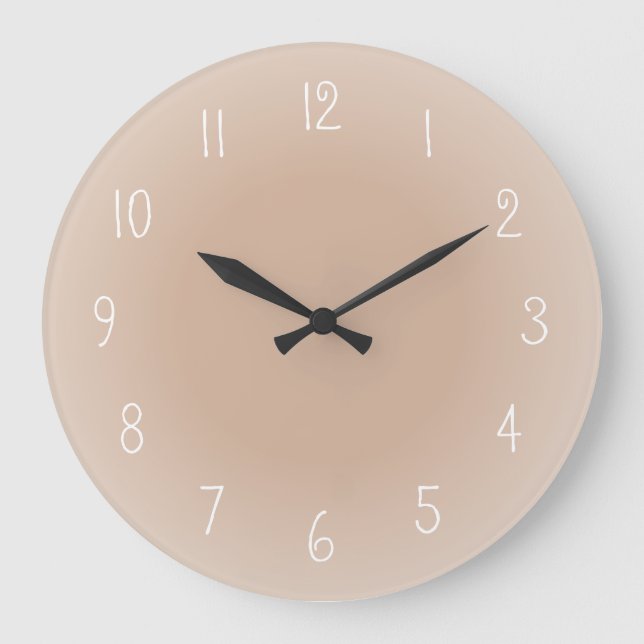 Misty Edges Rosy Beige Frosted Design Colour Choic Large Clock (Front)
