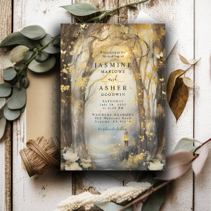 Misty Enchanted Forest Wedding Invitation