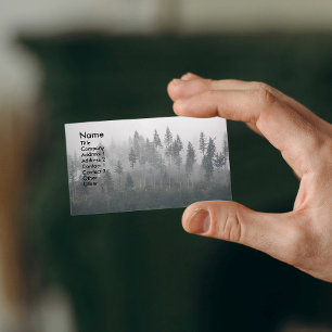 Misty Evergreen Forest Landscape Business Card