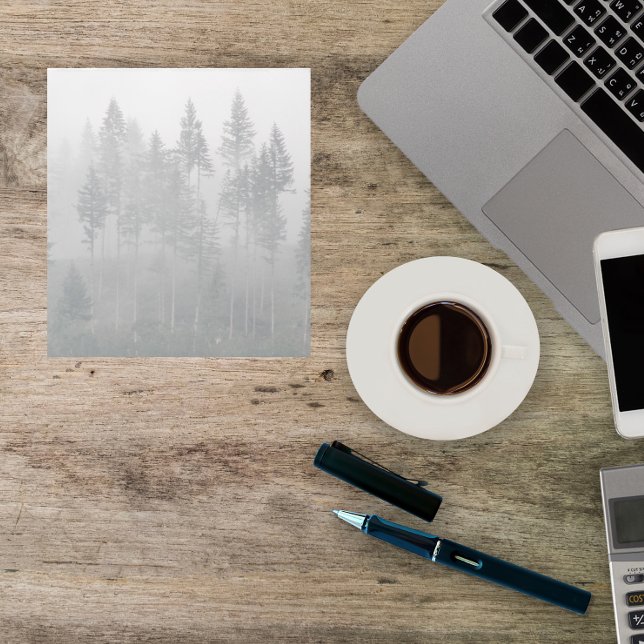 Misty Evergreen Forest Landscape Notepad (In Situ)
