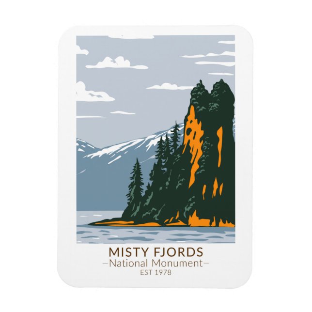 Misty Fjords National Monument New Eddystone Magnet (Vertical)