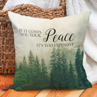 Misty Foggy Mountains Forest Peace Cushion