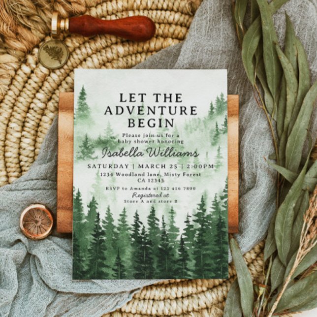 Misty Forest Adventure Baby Shower  Invitation (Creator Uploaded)