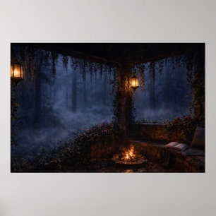 Misty Forest Canopy Porch Poster