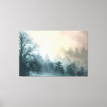 Misty Forest Dreamscape Atmospheric Nature Canvas
