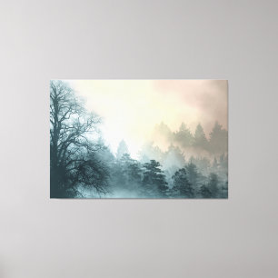 Misty Forest Dreamscape Atmospheric Nature Canvas  Print