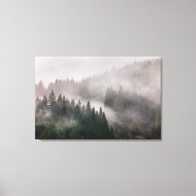 Misty Forest in the Mountains Canvas Print (Front)