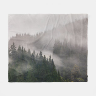 Misty Forest in the Mountains Fleece Blanket