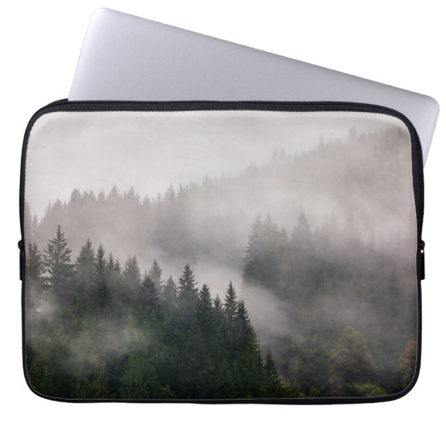 Misty Forest in the Mountains Laptop Sleeve (Front)