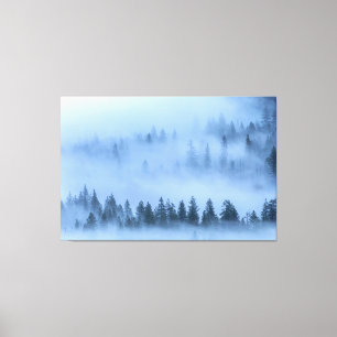 Misty Forest Landscape Yosemite Valley Canvas Print