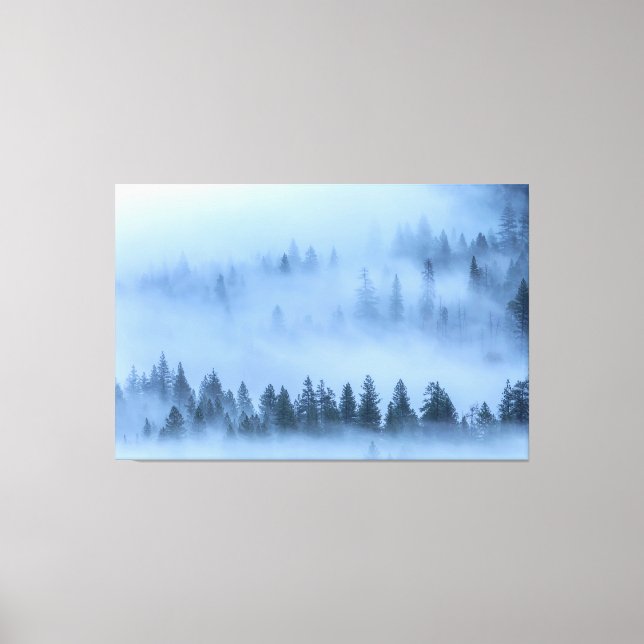 Misty Forest Landscape Yosemite Valley Canvas Print (Front)