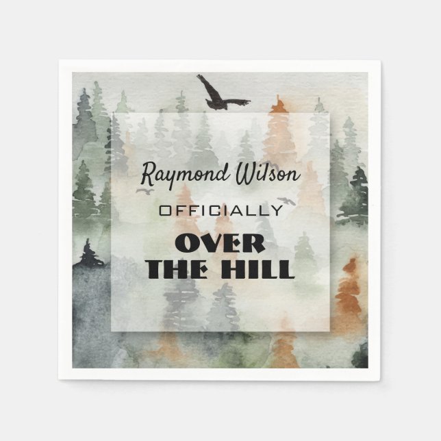 Misty Forest Masculine Birthday Party Napkins (Front)