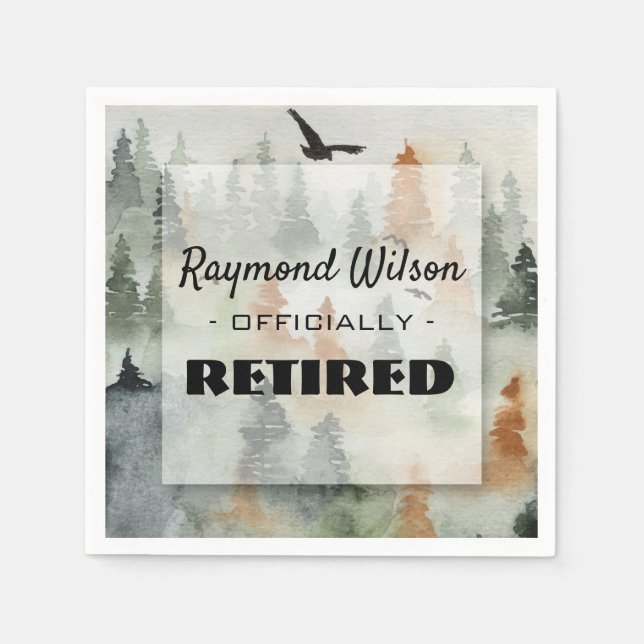 Misty Forest Masculine Party Napkins (Front)