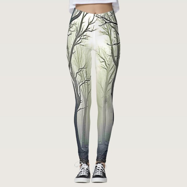 Misty Forest Path: Eerie Beauty Leggings (Front)