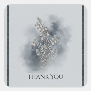 Misty Glen Erica Tetralix & Urquhart Tartan Square Sticker