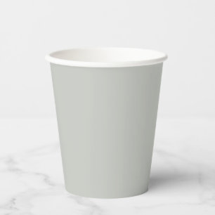 Misty Grey Green Solid Colour Paper Cups