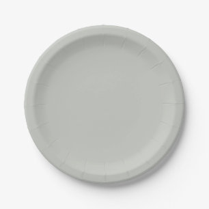 Misty Grey Green Solid Colour Paper Plate