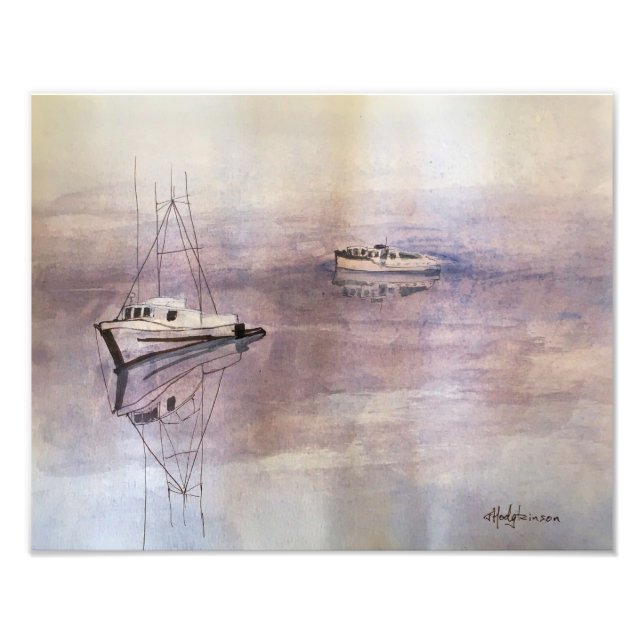 MISTY HARBOUR BOATS Photo Print (Front)