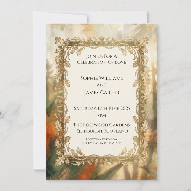 Misty Highland Wedding Invitation (Front)