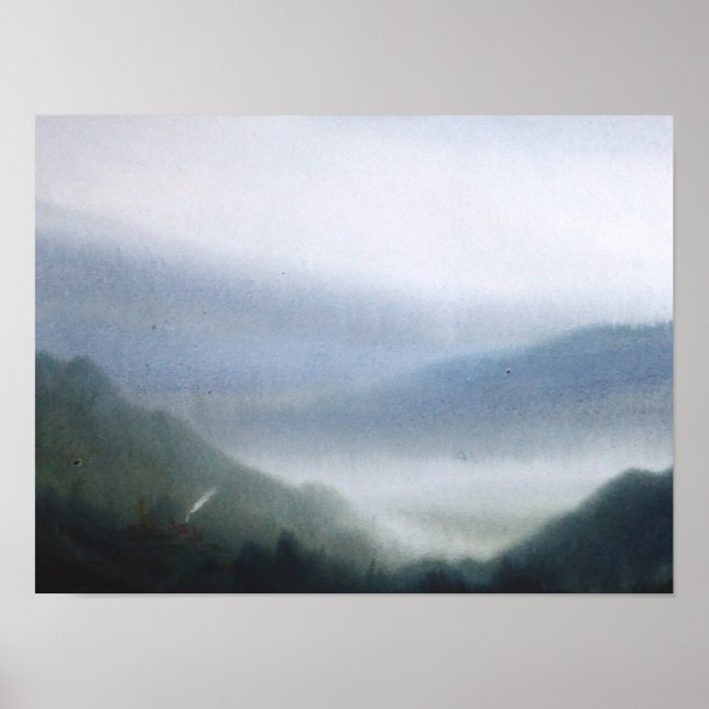 Misty Himalayan Mountain Landscape Poster (Front)