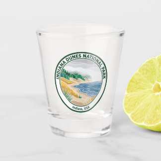 Misty Indiana Dunes National Park USA Shot Glass