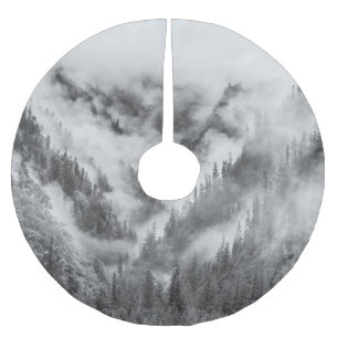 Misty Jiuzhaigou: UNESCO Heritage China. Brushed Polyester Tree Skirt