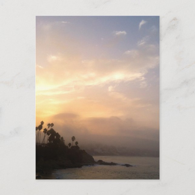 Misty Laguna Beach Sunrise Postcard (Front)