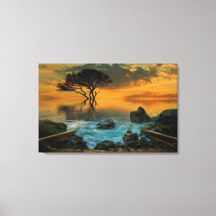Misty Lake Canvas Print