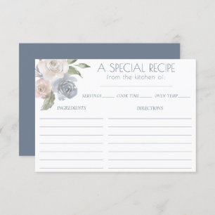 Misty Lake Lovely Soft Dusty Floral Recipe Card