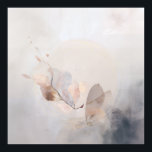 Misty Lake Sunrise Golden Reflection Poster<br><div class="desc">Soft golden sunlight pierces through thick morning mist over a calm lake, creating a luminous path of reflection across the water. Tall reeds line the shore while distant trees fade into the haze, and the sky blends warm peach and rose tones into pale blue-gray. The composition radiates profound stillness, gentle...</div>