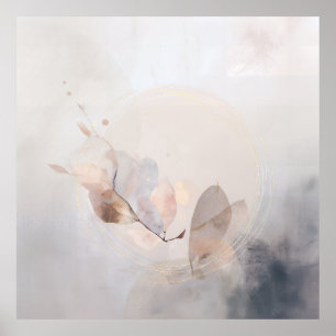 Misty Lake Sunrise Golden Reflection Poster