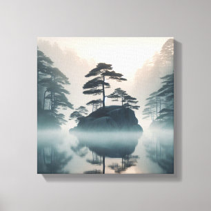 Misty Lake Tranquillity Japandi Wall Decor