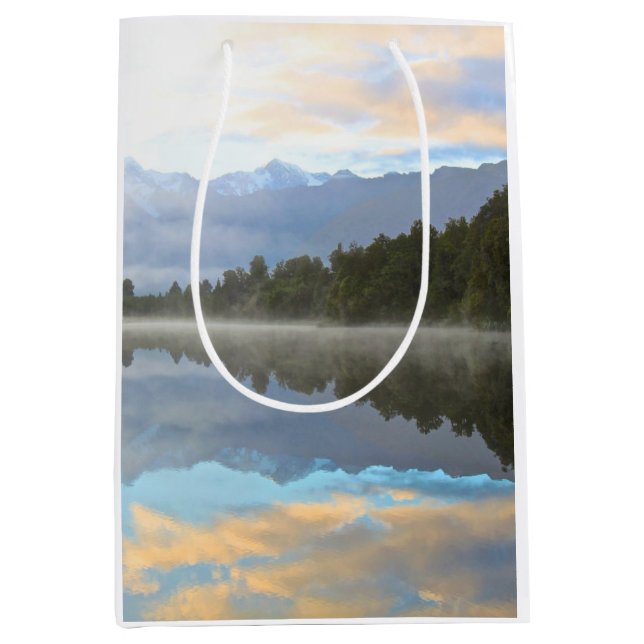 Misty Lake Trees Reflection Tranquil Nature Medium Gift Bag (Front)