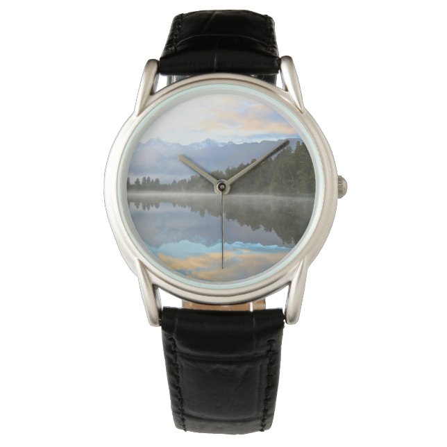 Misty Lake Trees Reflection Tranquil Nature Watch (Front)